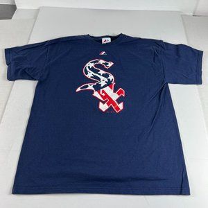 MLB Chicago White Sox 4th Of July Shirt Fits Medium Blue Stars Stripes Tee Tag L